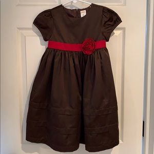 Girls brown satin dress